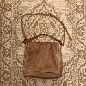 Large tan Free People crossbody bag